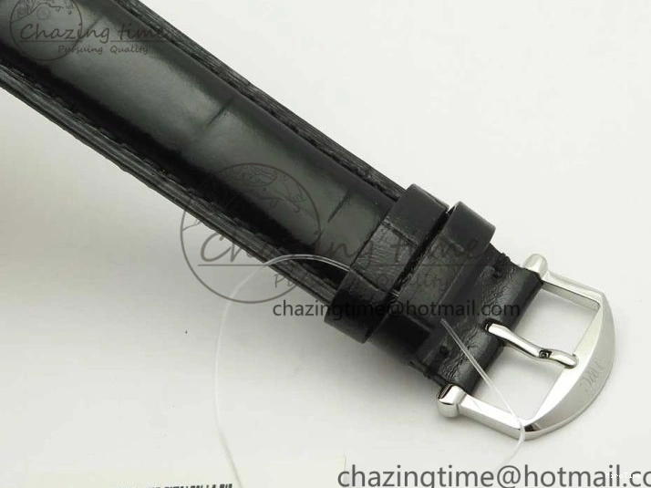 MIROTIME 1228 Portofino Automatic SS FKF 1:1 Best Edition White Dial RG Markers on Black Leather Strap A Stretchable 7141